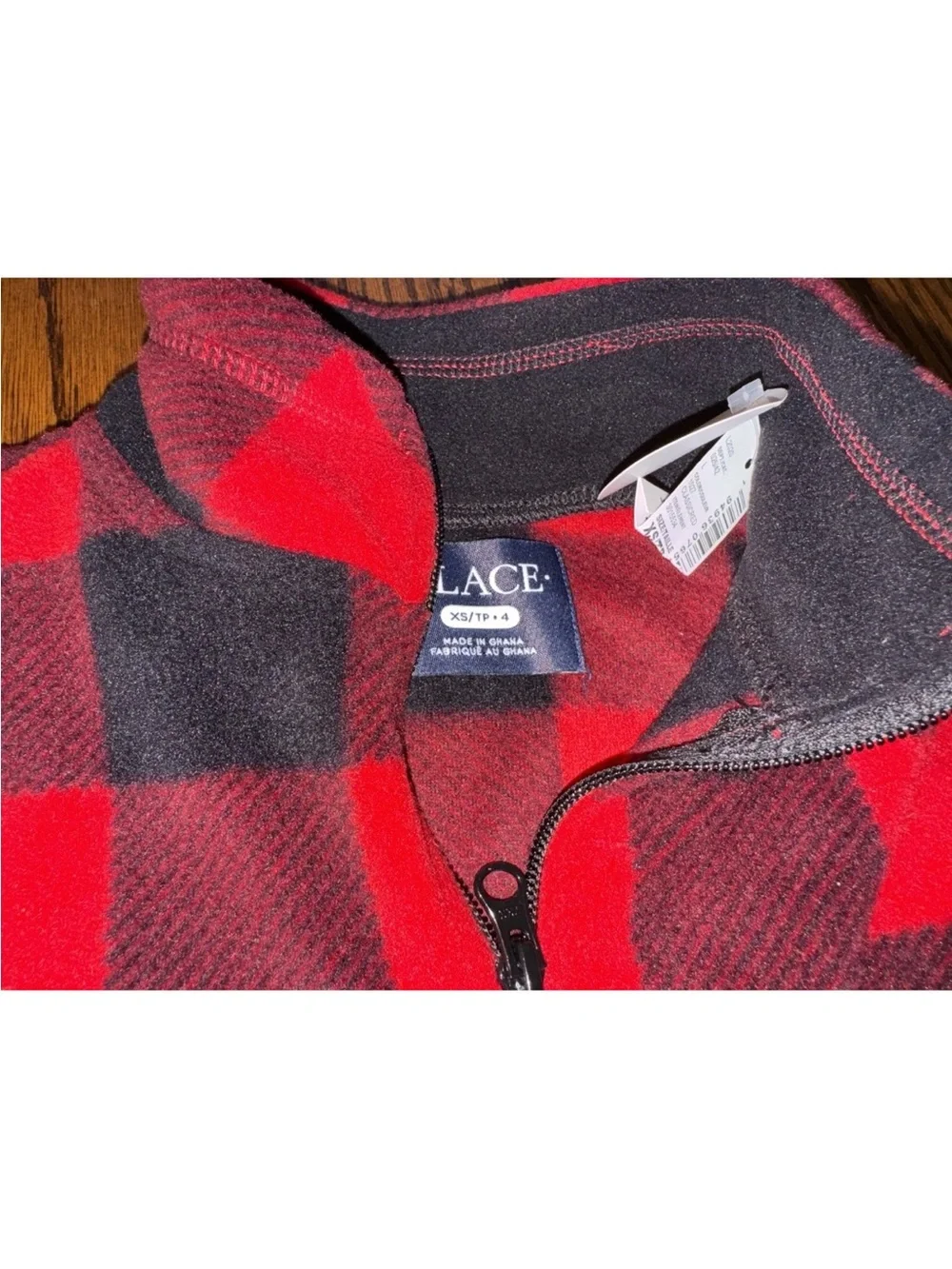 NWT Boys XS 4 Buffalo Plaid 1/4 Zip Fleece Sweatshirt Childrens Place Christmas
